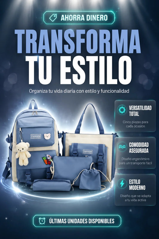 Kit Maleta Mochila Bolsos 5 En 1